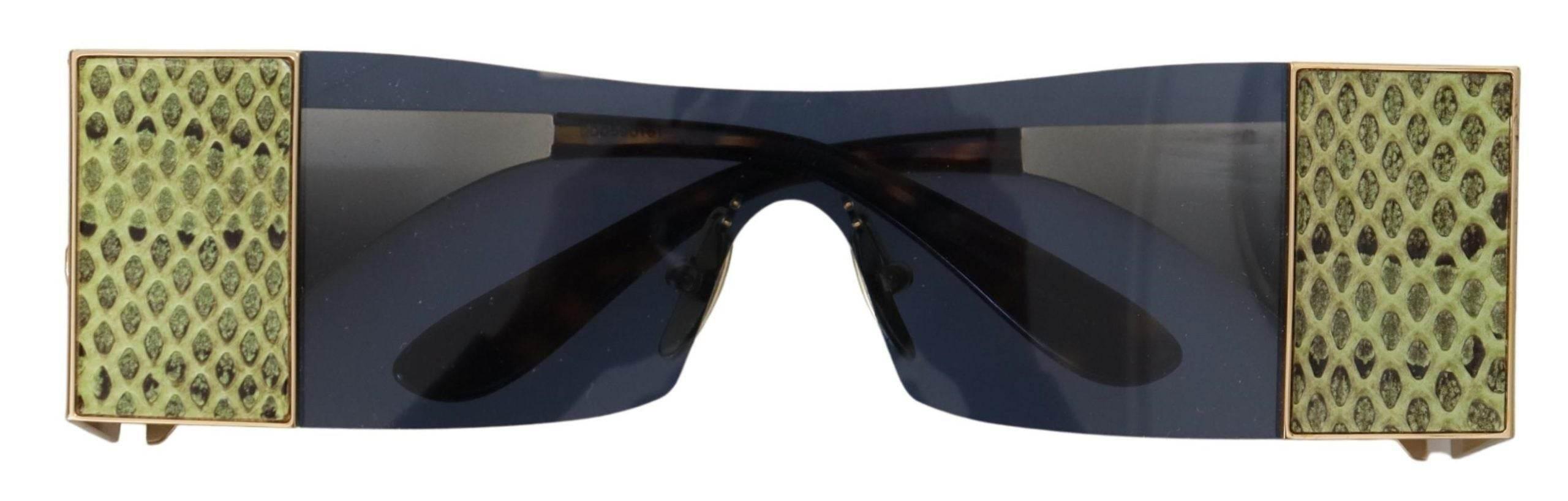 Dolce & Gabbana Gold Metal Rectangle Shades DG2263 Sunglasses - Hilstor