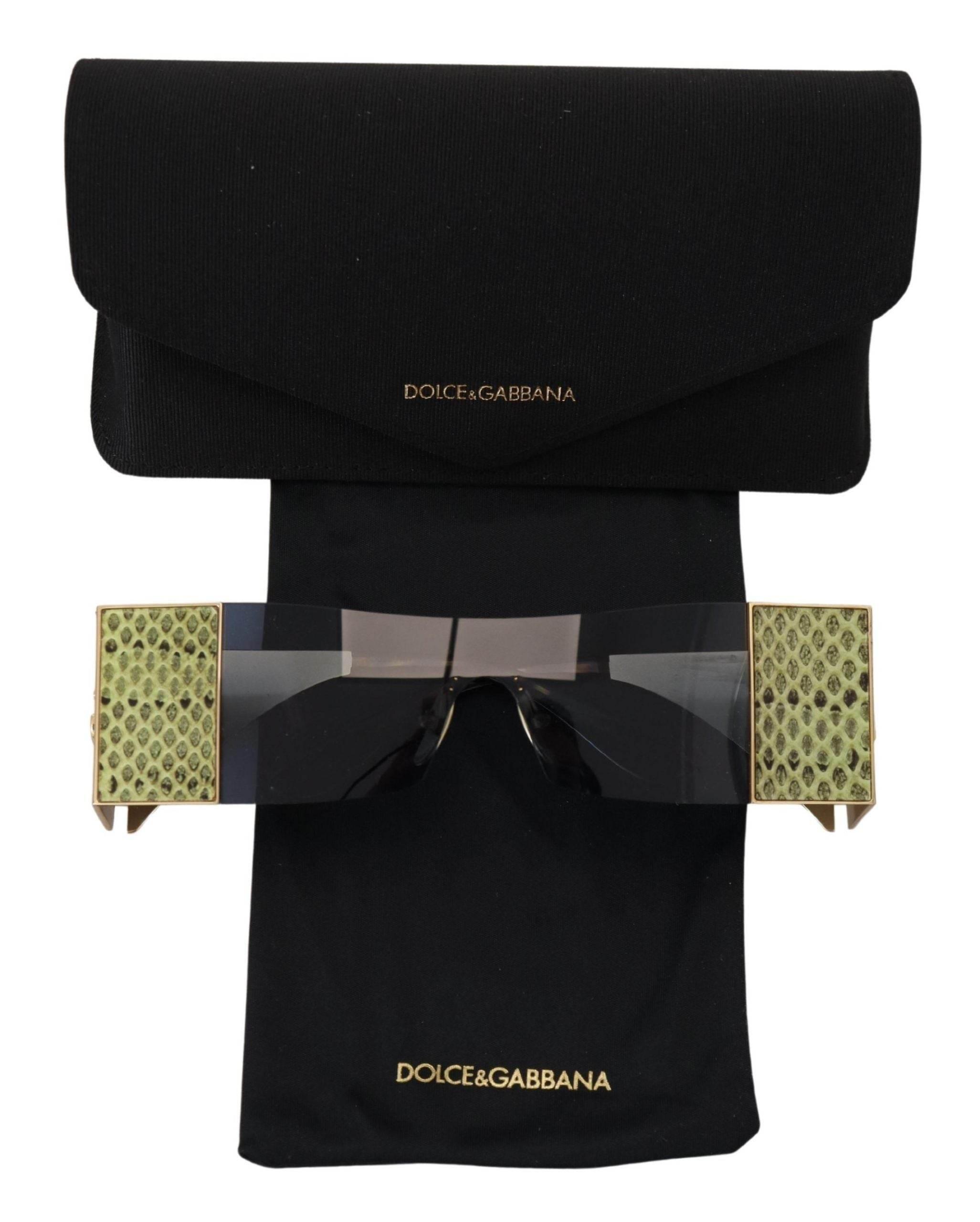 Dolce & Gabbana Gold Metal Rectangle Shades DG2263 Sunglasses - Hilstor