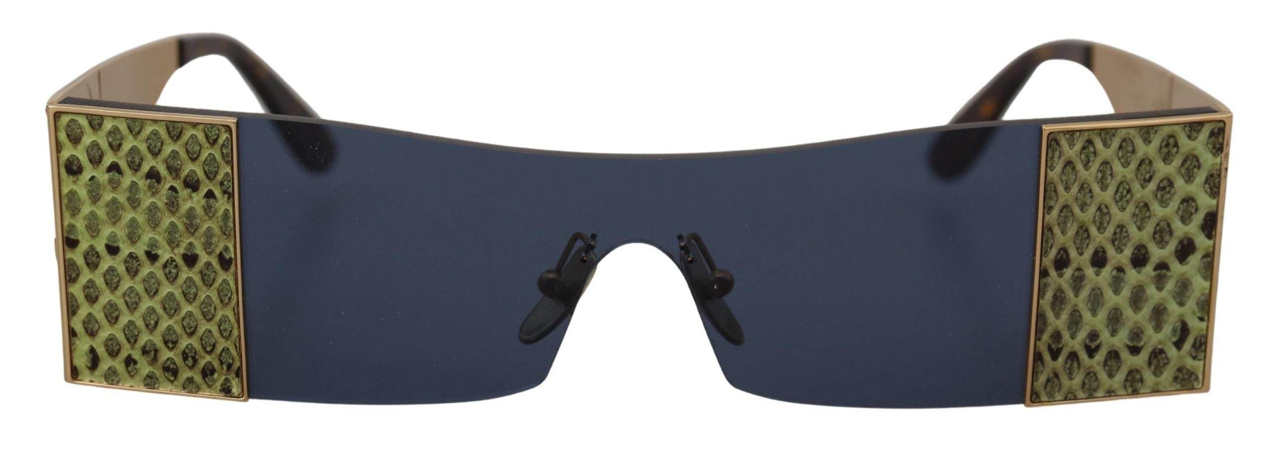 Dolce & Gabbana Gold Metal Rectangle Shades DG2263 Sunglasses - Hilstor