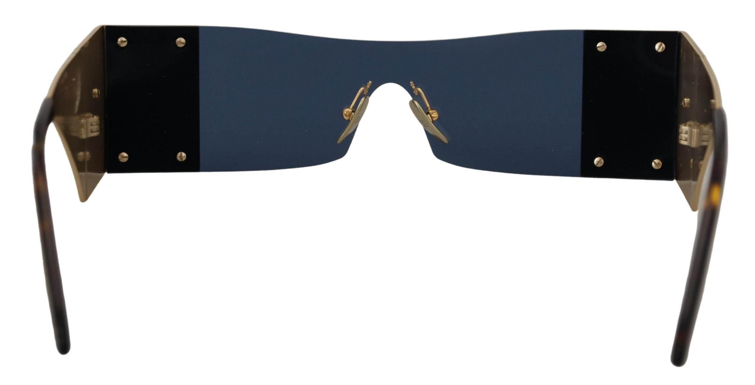 Dolce & Gabbana Gold Metal Rectangle Shades DG2263 Sunglasses - Hilstor