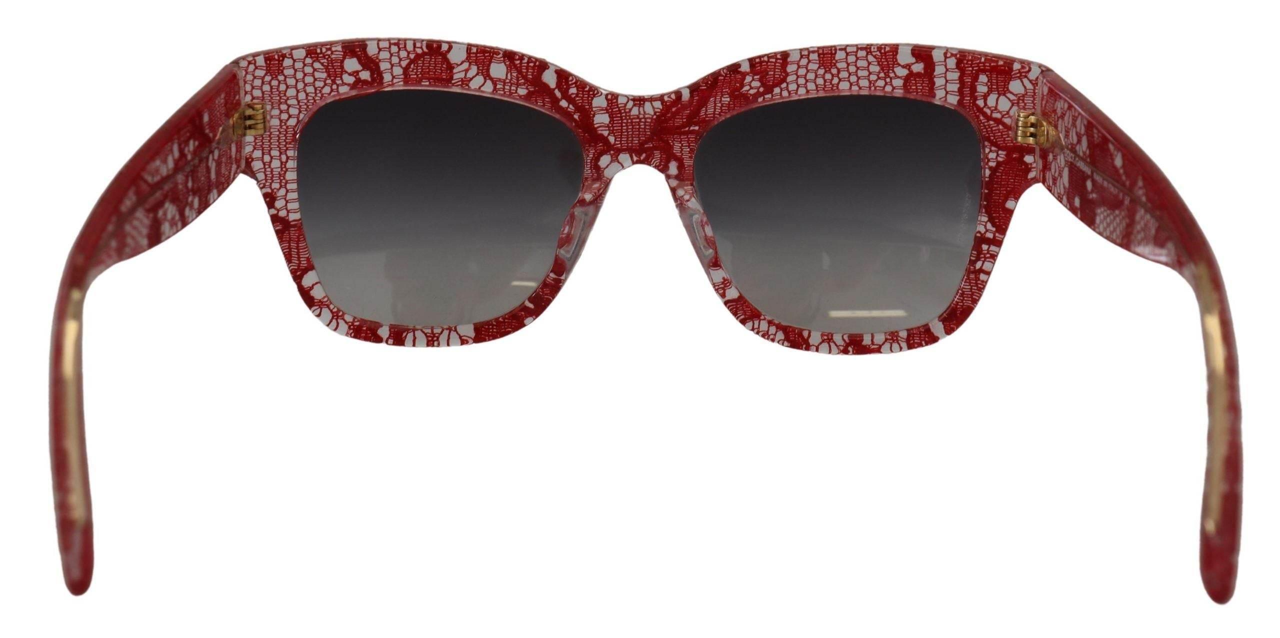 Dolce & Gabbana Sicilian Lace Accented Designer Sunglasses - Hilstor