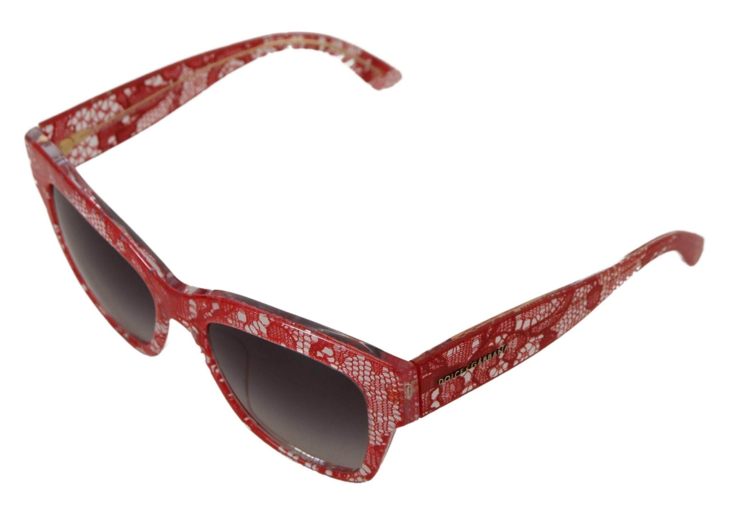 Dolce & Gabbana Sicilian Lace Accented Designer Sunglasses - Hilstor