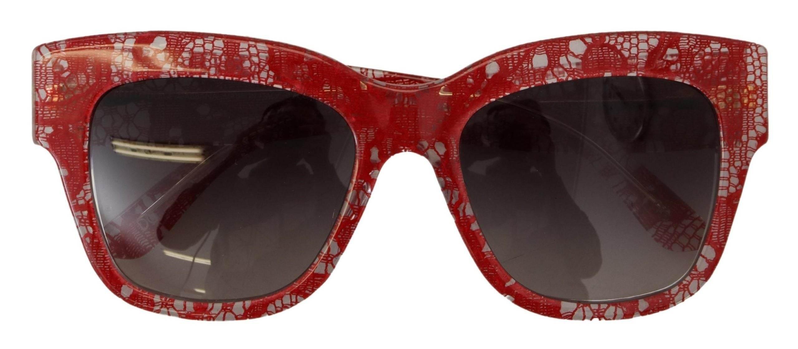 Dolce & Gabbana Sicilian Lace Accented Designer Sunglasses - Hilstor