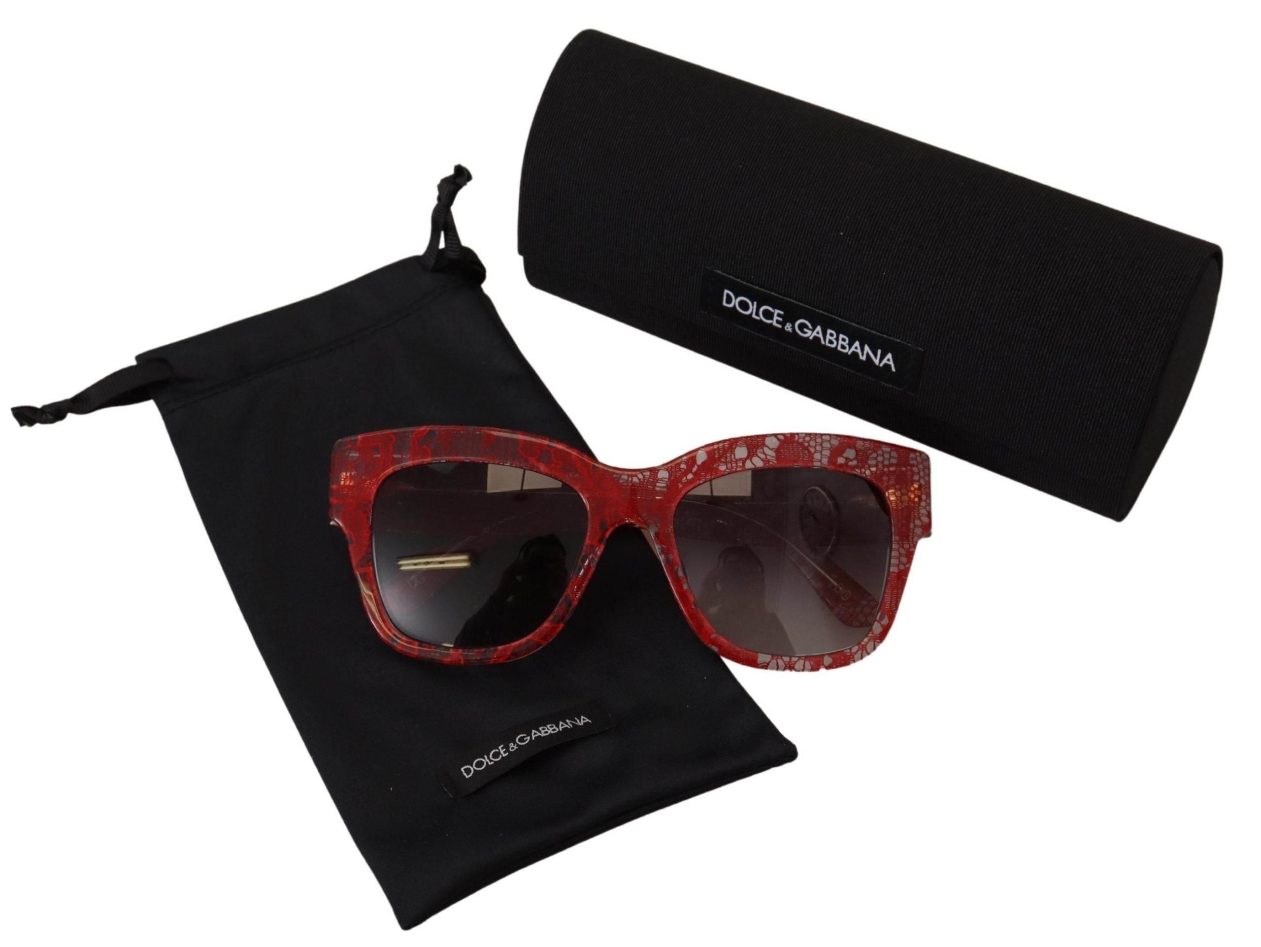 Dolce & Gabbana Sicilian Lace Accented Designer Sunglasses - Hilstor