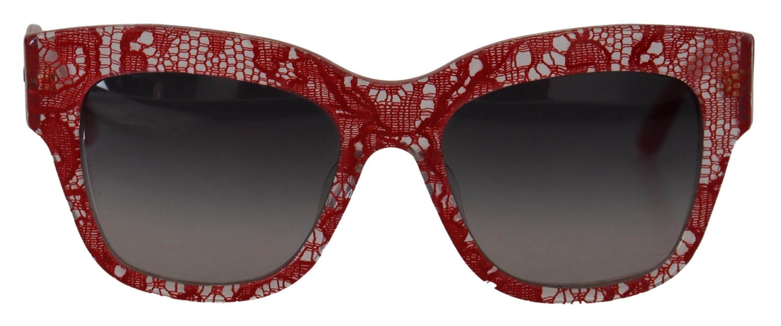Dolce & Gabbana Sicilian Lace Accented Designer Sunglasses - Hilstor