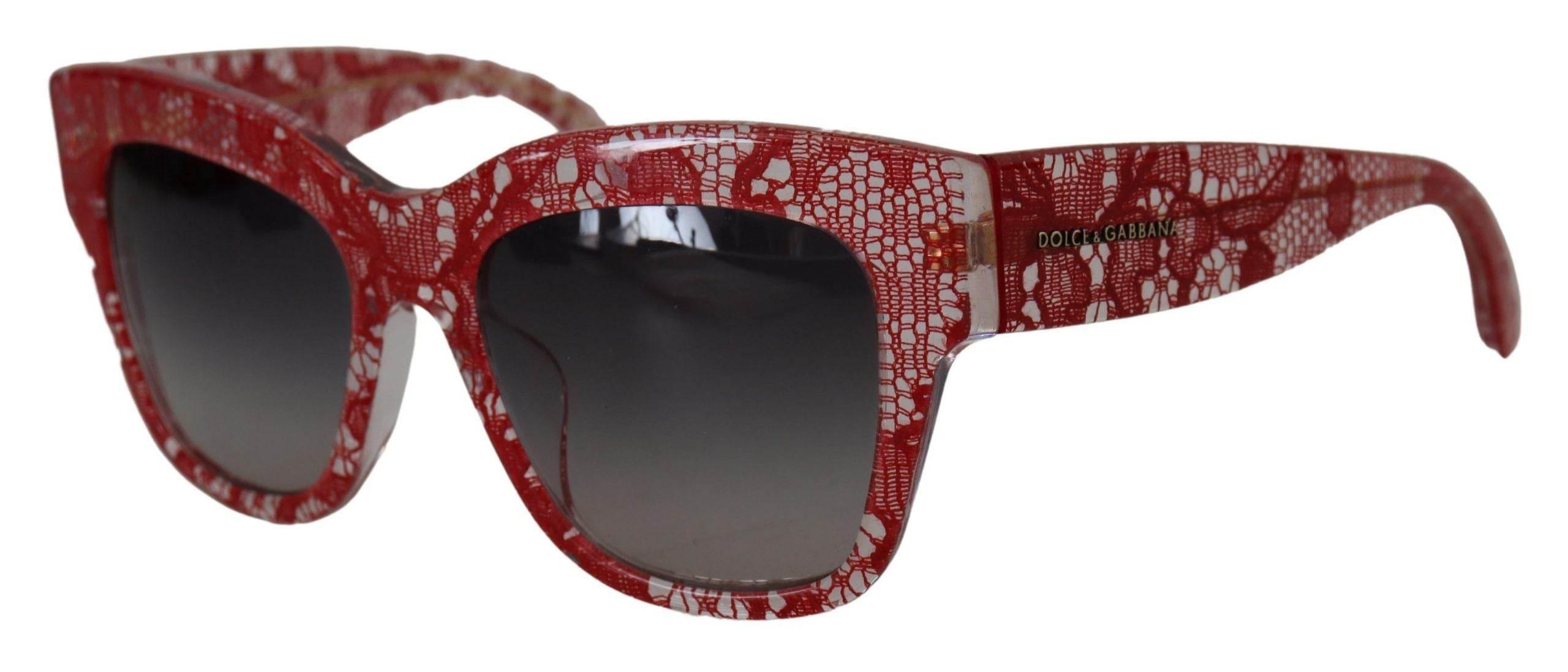 Dolce & Gabbana Sicilian Lace Accented Designer Sunglasses - Hilstor