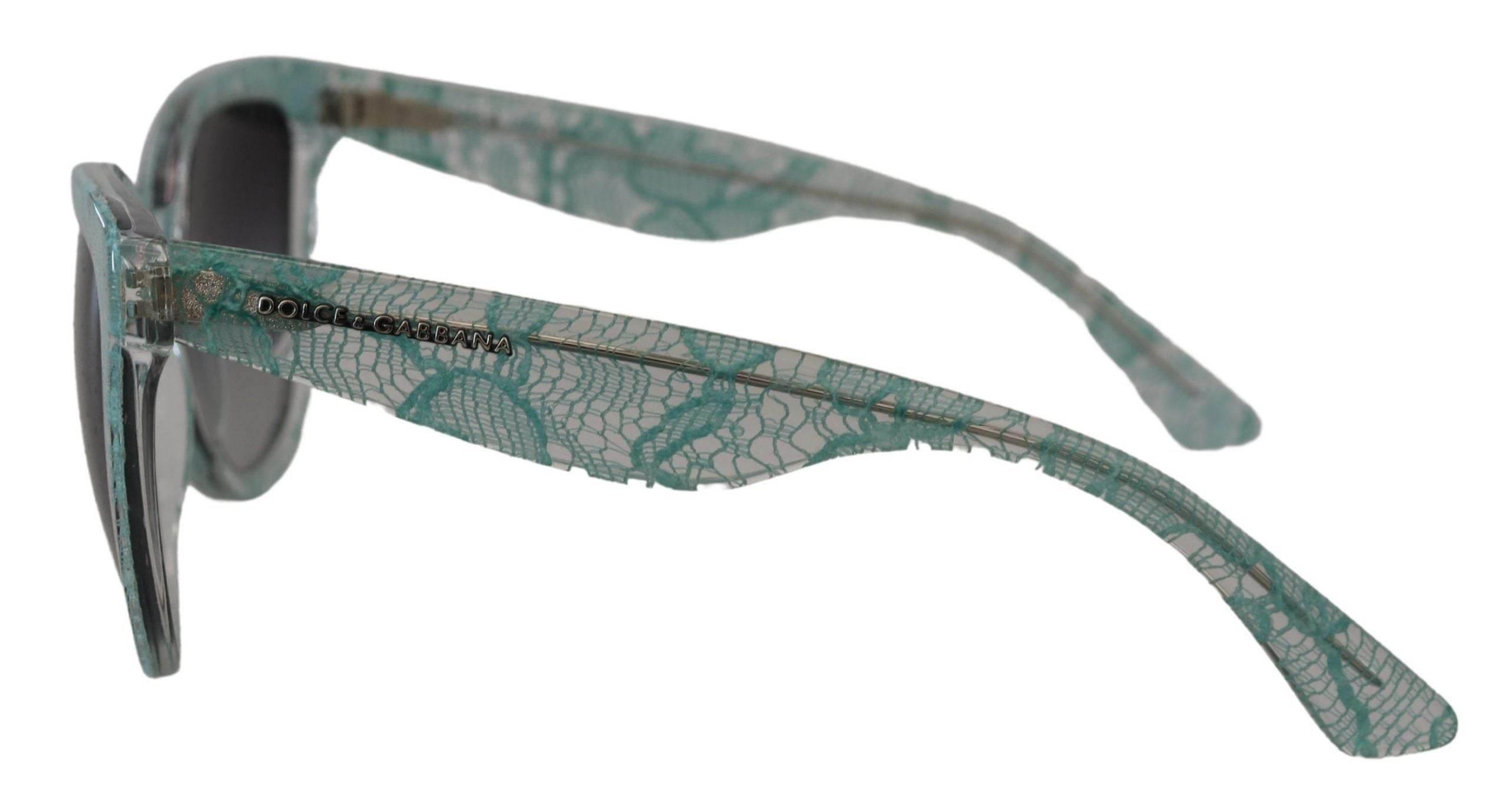Dolce & Gabbana Blue Lace Acetate Crystal Round DG4190 Sunglasses - Hilstor