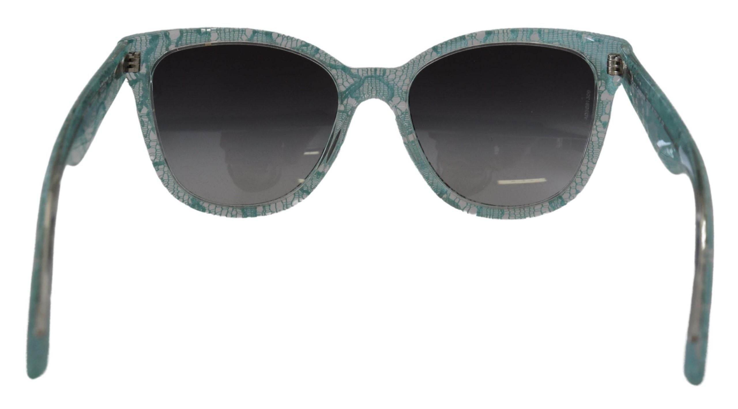 Dolce & Gabbana Blue Lace Acetate Crystal Round DG4190 Sunglasses - Hilstor