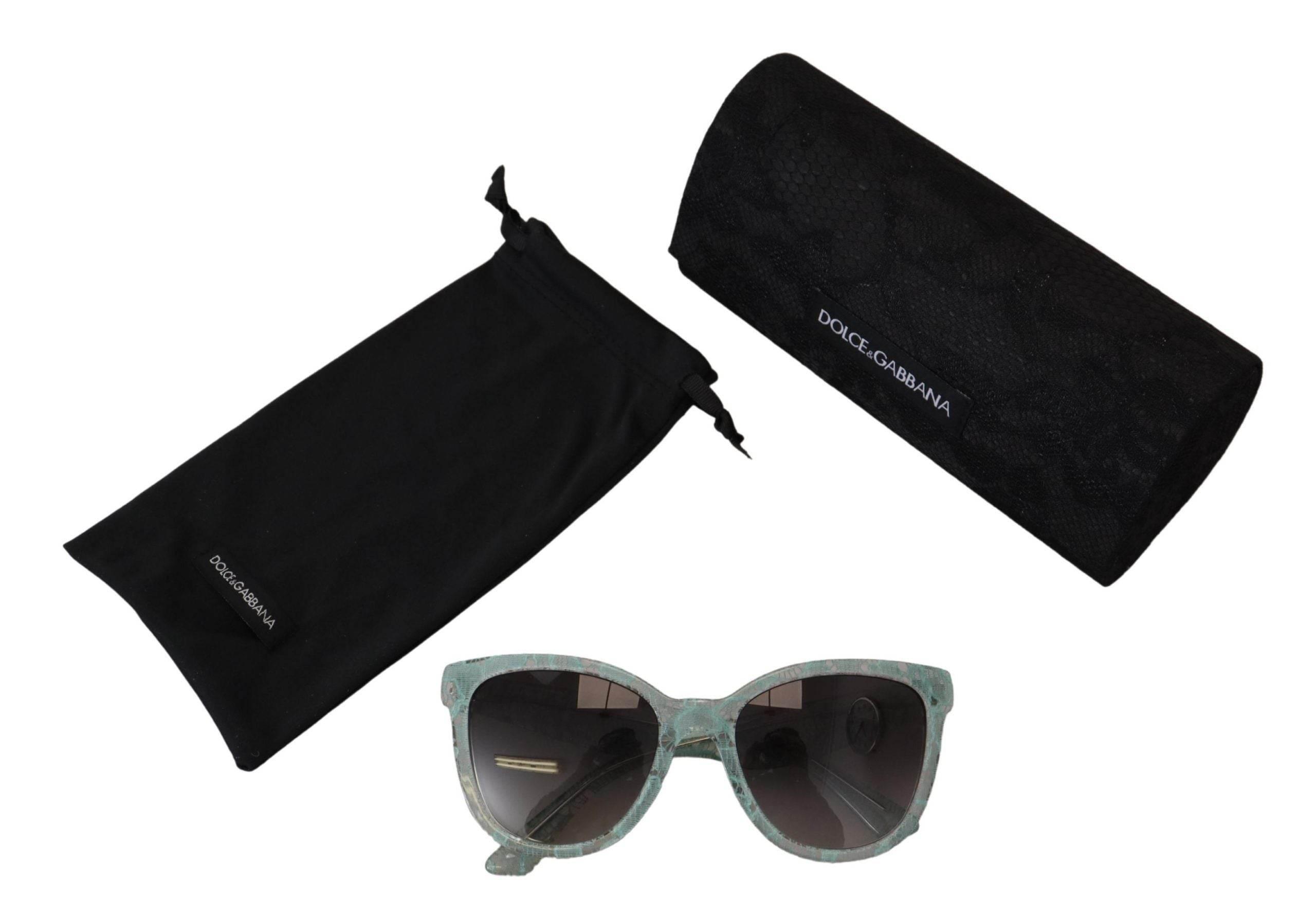 Dolce & Gabbana Blue Lace Acetate Crystal Round DG4190 Sunglasses - Hilstor