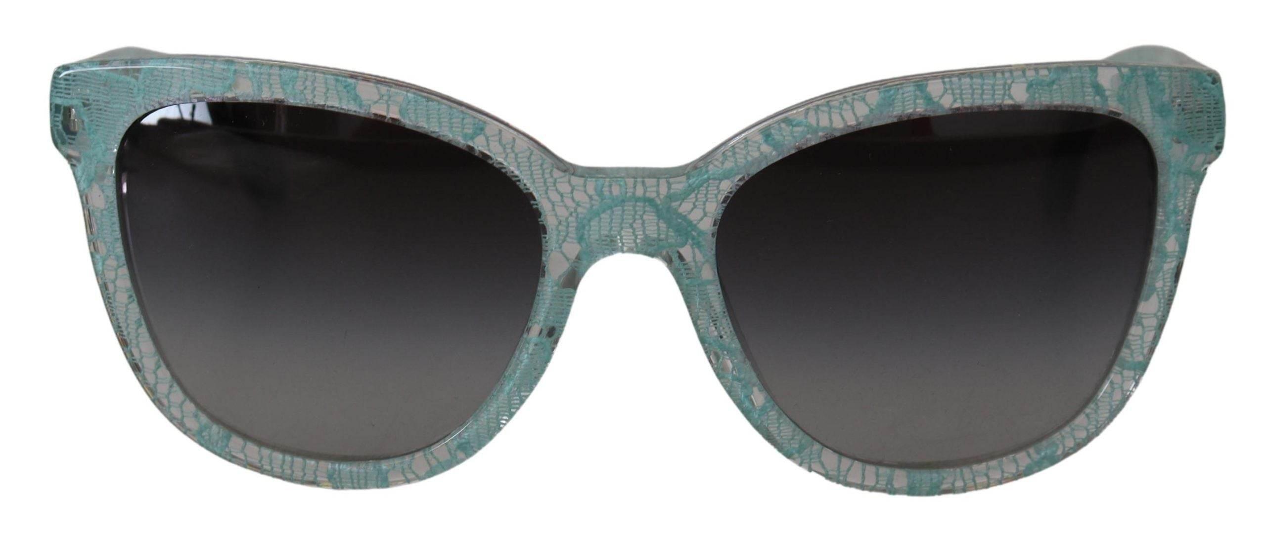Dolce & Gabbana Blue Lace Acetate Crystal Round DG4190 Sunglasses - Hilstor