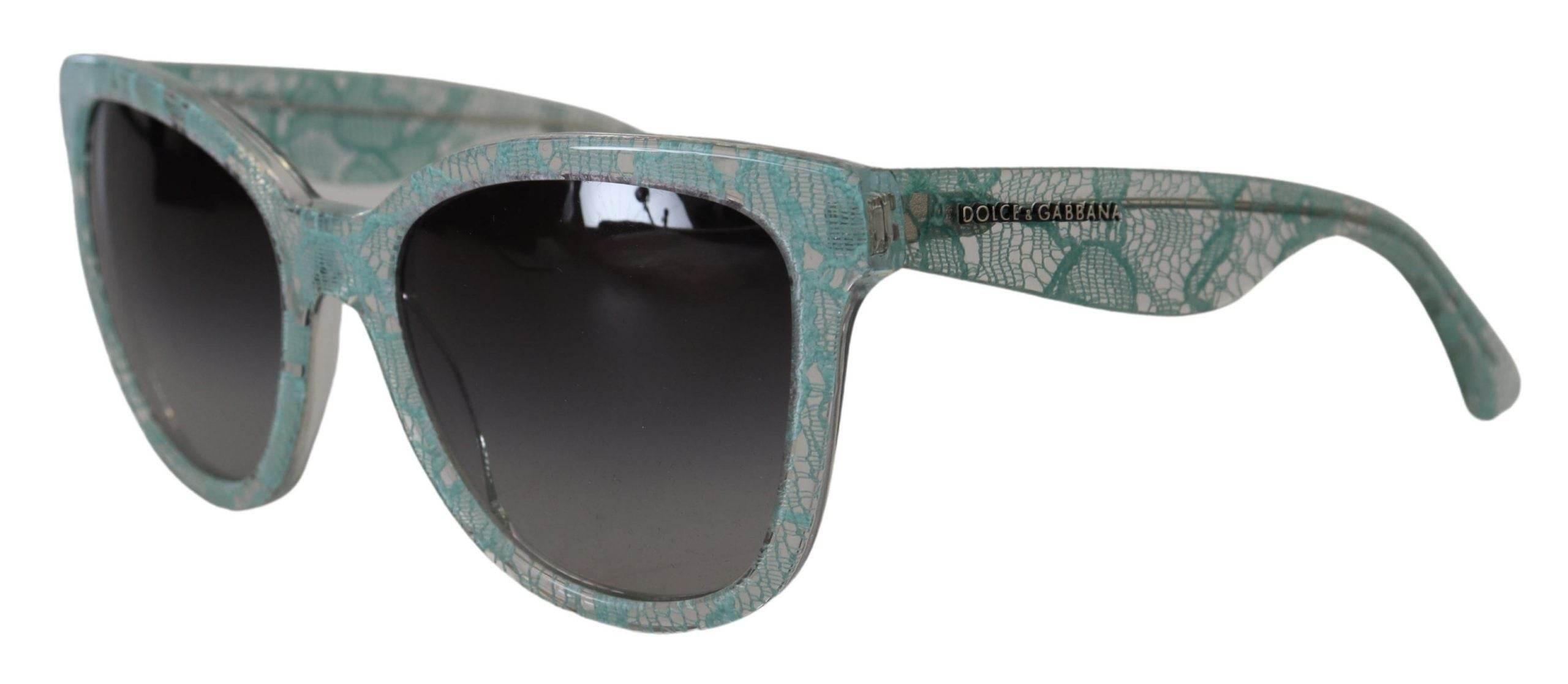 Dolce & Gabbana Blue Lace Acetate Crystal Round DG4190 Sunglasses - Hilstor
