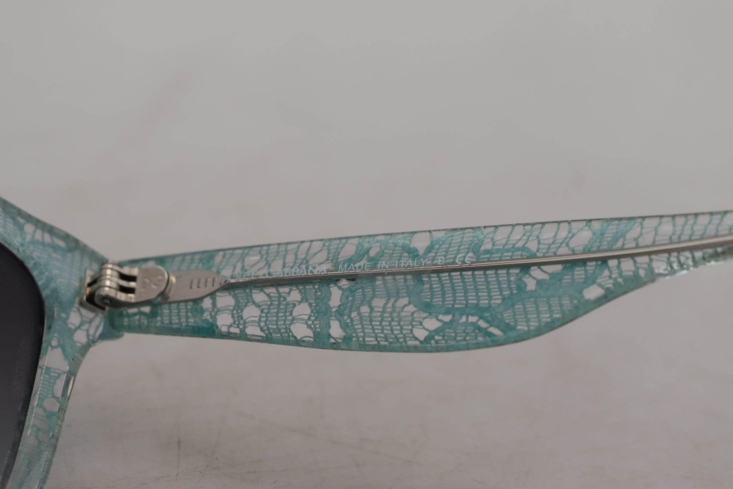 Dolce & Gabbana Blue Lace Acetate Crystal Round DG4190 Sunglasses - Hilstor