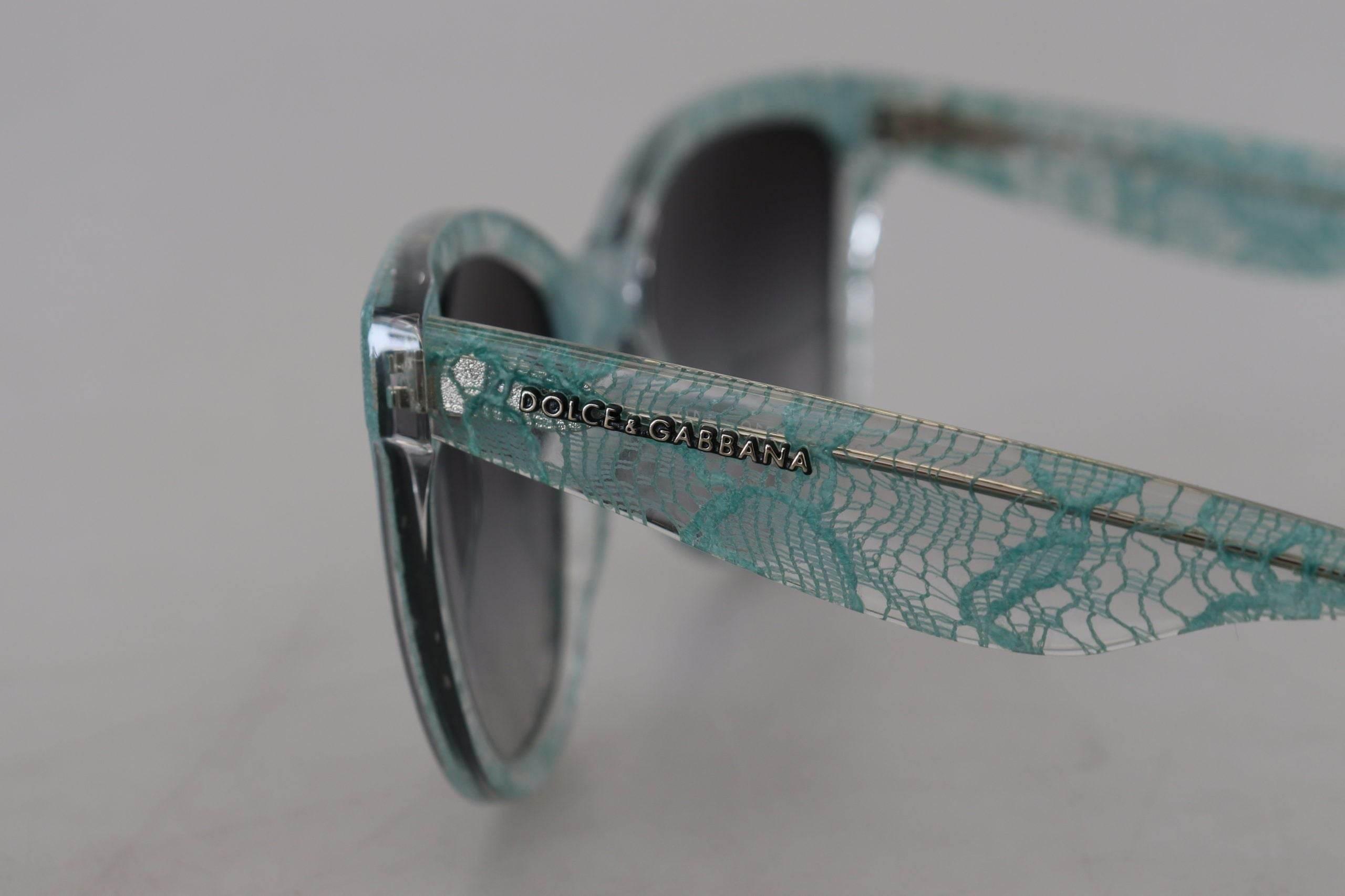 Dolce & Gabbana Blue Lace Acetate Crystal Round DG4190 Sunglasses - Hilstor