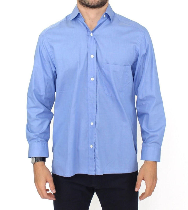 Ermanno Scervino Dapper Blue Cotton Dress Shirt for Men - Hilstor