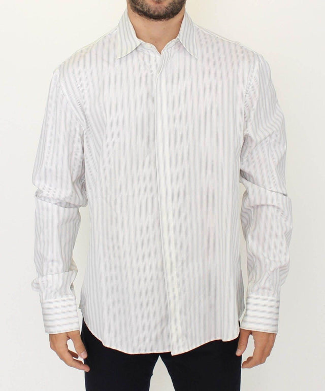 Ermanno Scervino Elegant Striped Cotton Casual Shirt - Hilstor