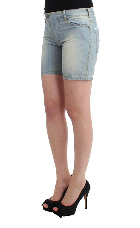 Chic Blue Denim Shorts - Ermanno Scervino - Hilstor