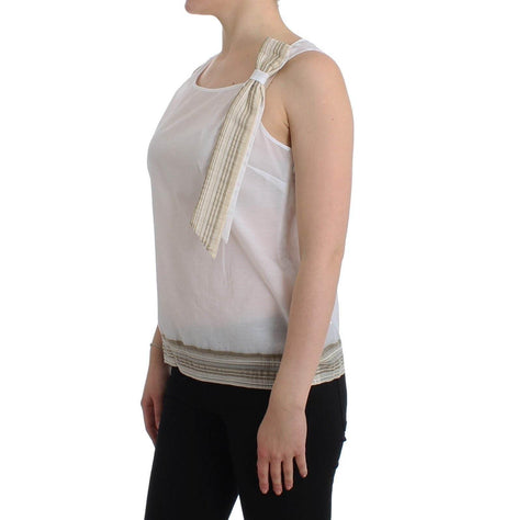 Ermanno Scervino White Top Blouse Tank Shirt Sleeveless - Hilstor