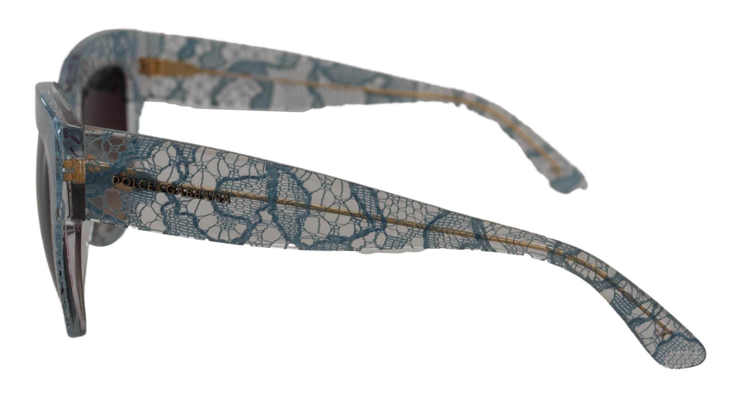 Dolce & Gabbana Blue Lace Acetate Crystal Butterfly DG4231 Sunglasses - Hilstor