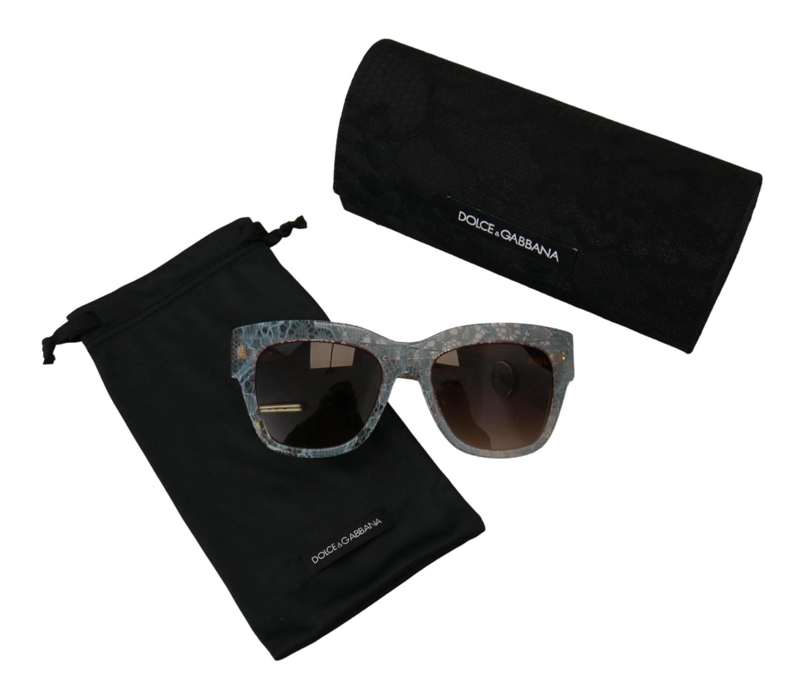 Dolce & Gabbana Blue Lace Acetate Crystal Butterfly DG4231 Sunglasses - Hilstor