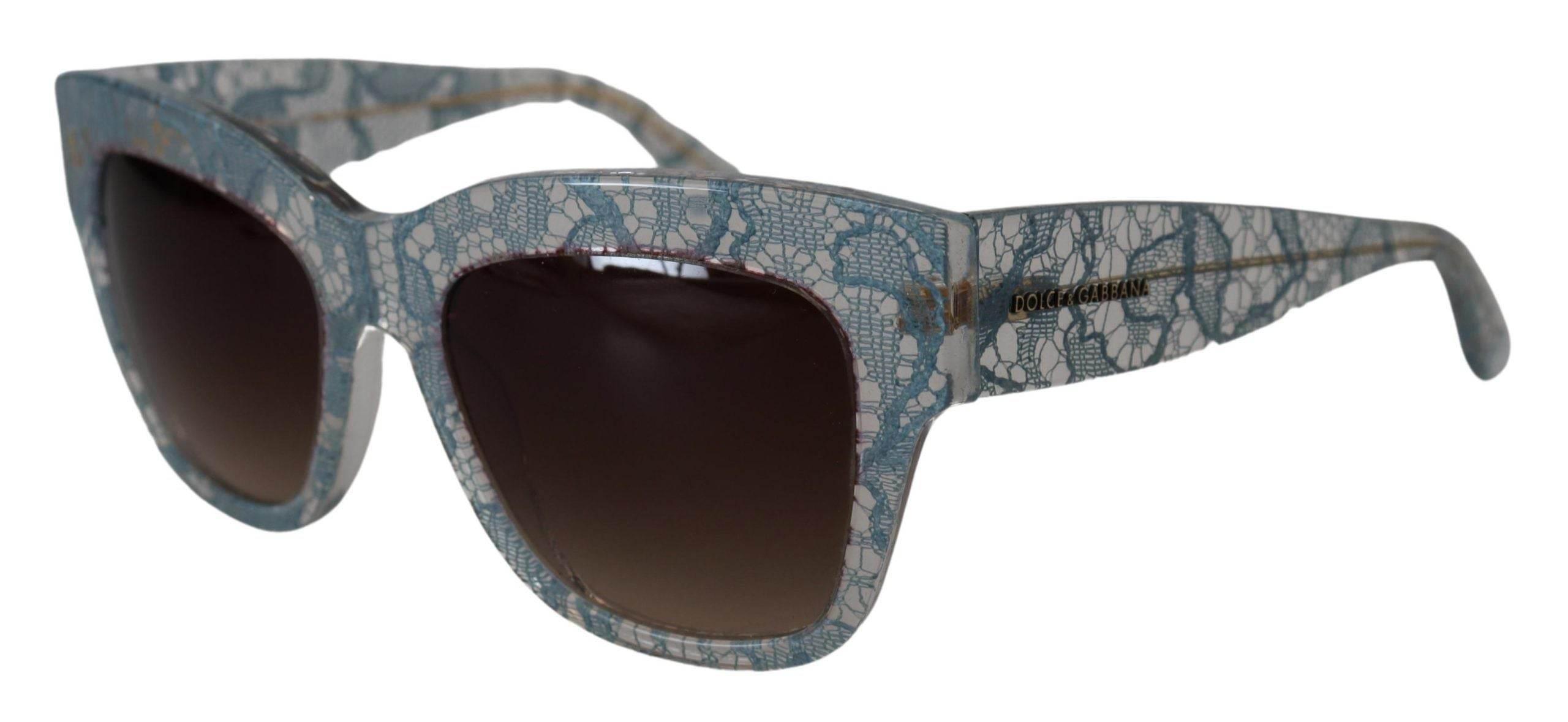 Dolce & Gabbana Blue Lace Acetate Crystal Butterfly DG4231 Sunglasses - Hilstor