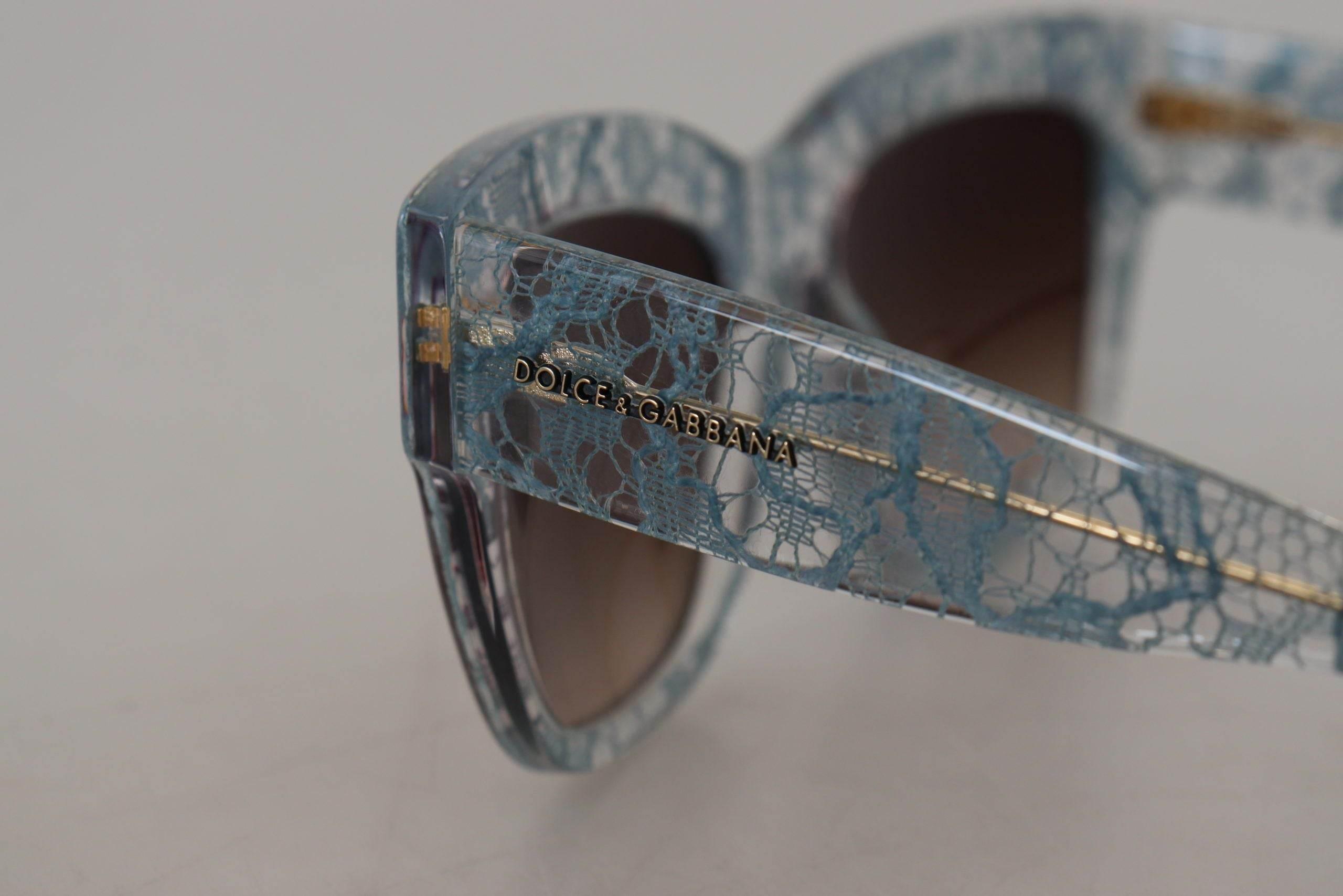 Dolce & Gabbana Blue Lace Acetate Crystal Butterfly DG4231 Sunglasses - Hilstor