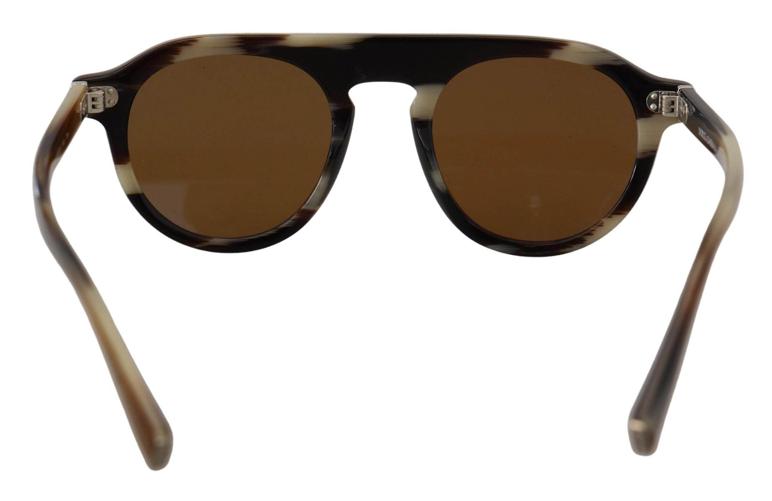 Dolce & Gabbana Brown Tortoise Oval Full Rim Eyewear DG4306 Sunglasses - Hilstor
