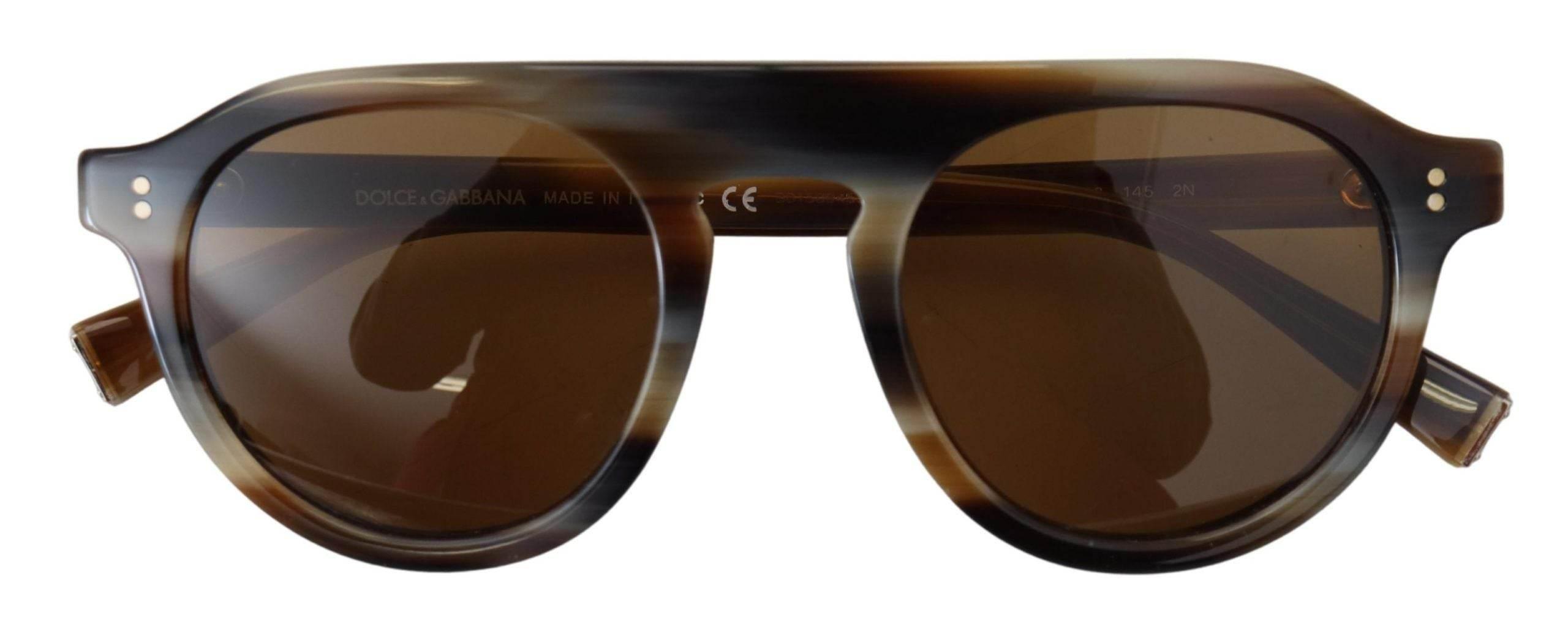 Dolce & Gabbana Brown Tortoise Oval Full Rim Eyewear DG4306 Sunglasses - Hilstor