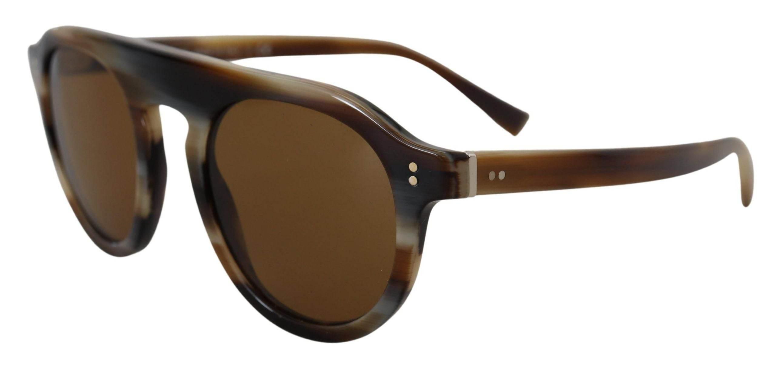 Dolce & Gabbana Brown Tortoise Oval Full Rim Eyewear DG4306 Sunglasses - Hilstor
