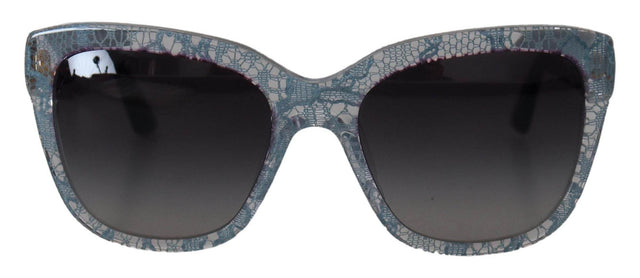 Dolce & Gabbana Blue Lace Acetate Rectangle Shades DG4226 Sunglasses - Hilstor