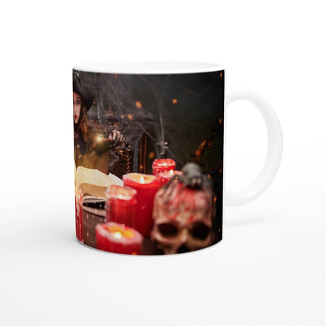 11oz Ceramic Mug - Halloween with a colored rim, inside, and handle - Hilstor