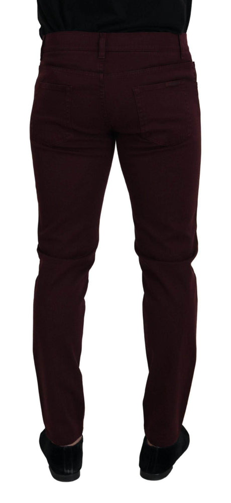 Dolce & Gabbana Bordeaux Cotton Stretch GOLD Denim Jeans - Hilstor