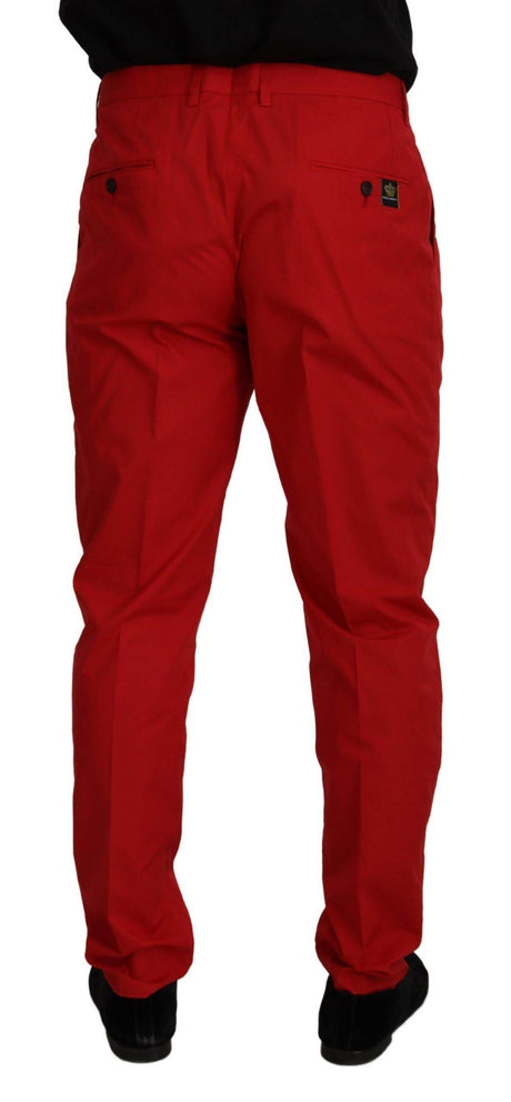 Dolce & Gabbana Elegant Slim Fit Crimson Chinos - Hilstor