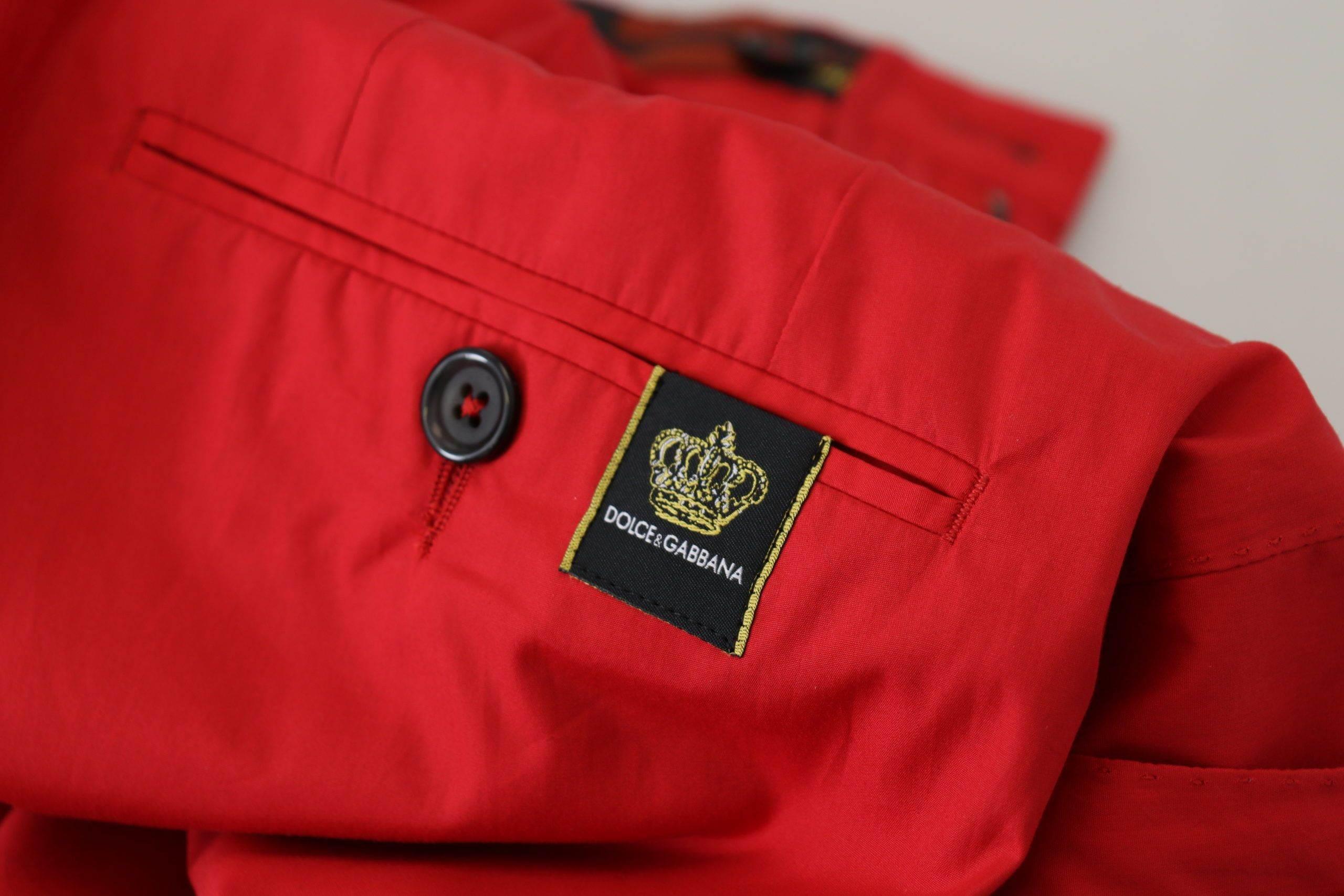 Dolce & Gabbana Elegant Slim Fit Crimson Chinos - Hilstor