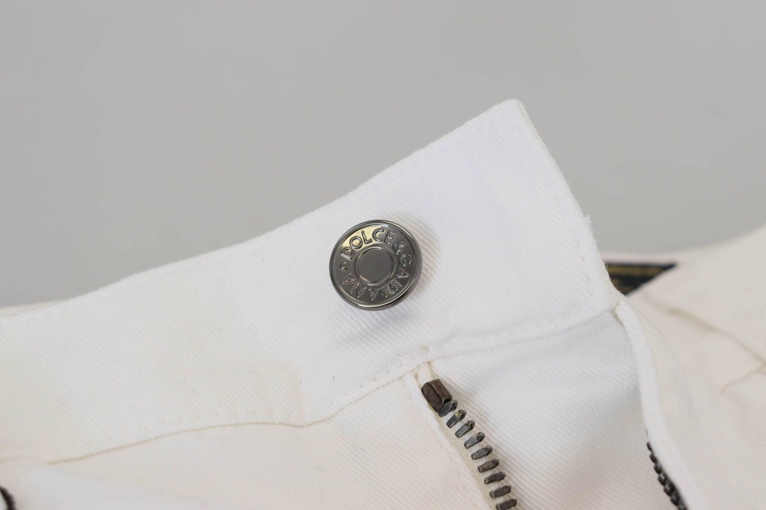 Dolce & Gabbana White Slim Skinny Stretch Cotton Denim Jeans - Hilstor