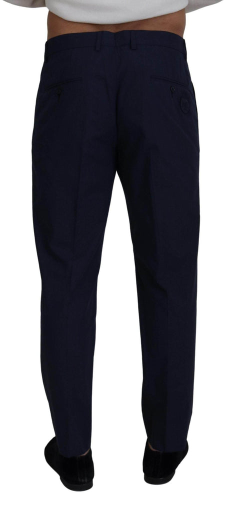 Dolce & Gabbana Blue Cotton Slim Trousers Chinos Pants - Hilstor