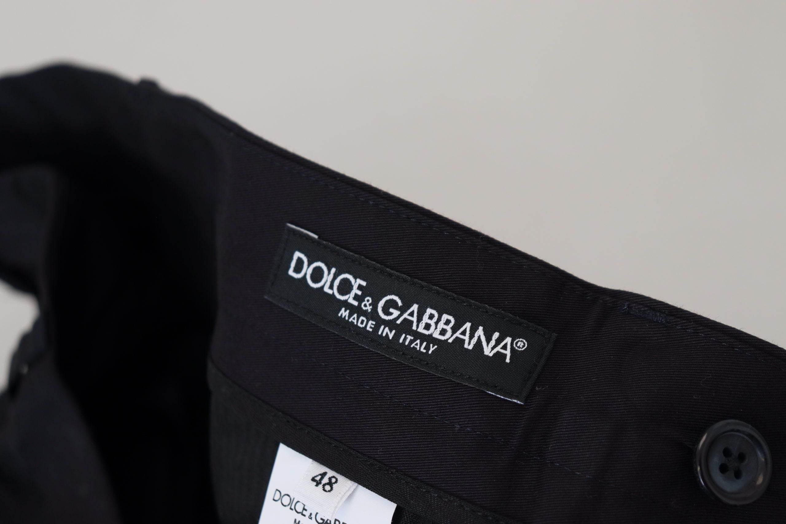 Dolce & Gabbana Blue Stretch Cotton Slim Trousers Chinos Pants - Hilstor