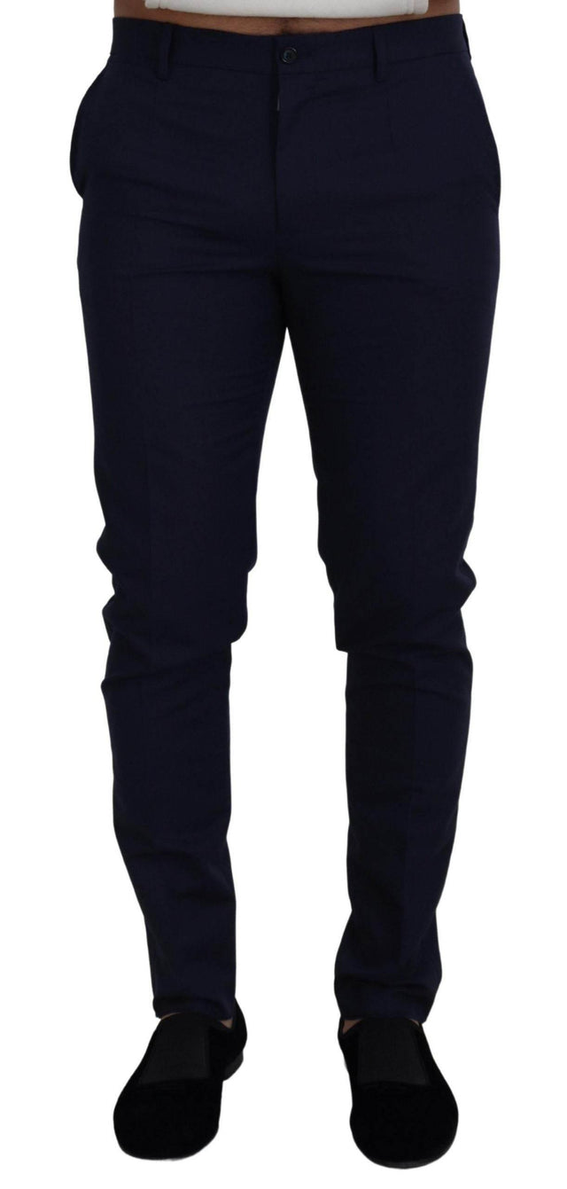 Dolce & Gabbana Elegant Slim Fit Blue Dress Pants - Hilstor