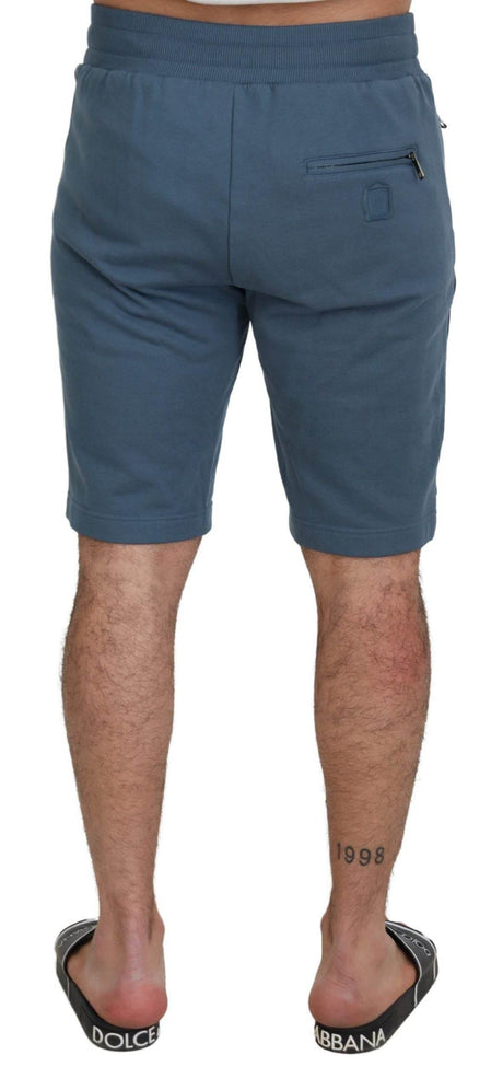 Dolce & Gabbana Blue Cotton Bermuda Casual Mens Shorts - Hilstor