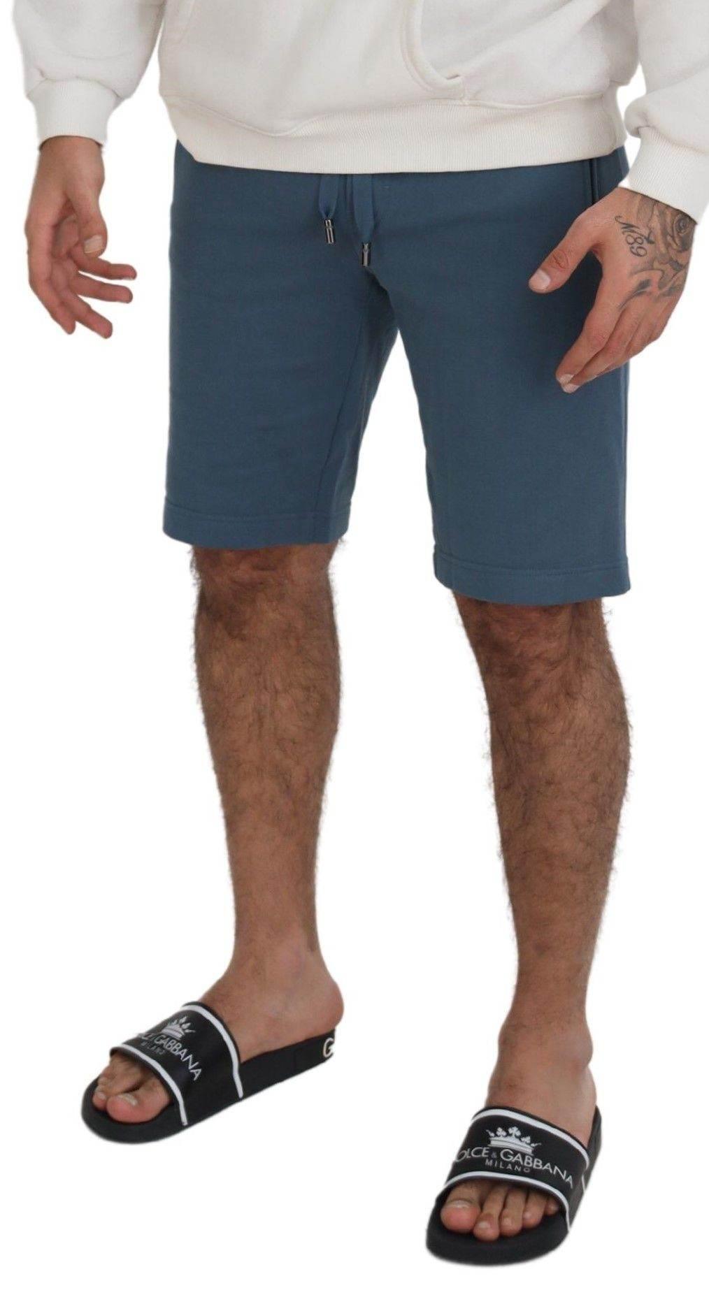 Dolce & Gabbana Blue Cotton Bermuda Casual Mens Shorts - Hilstor