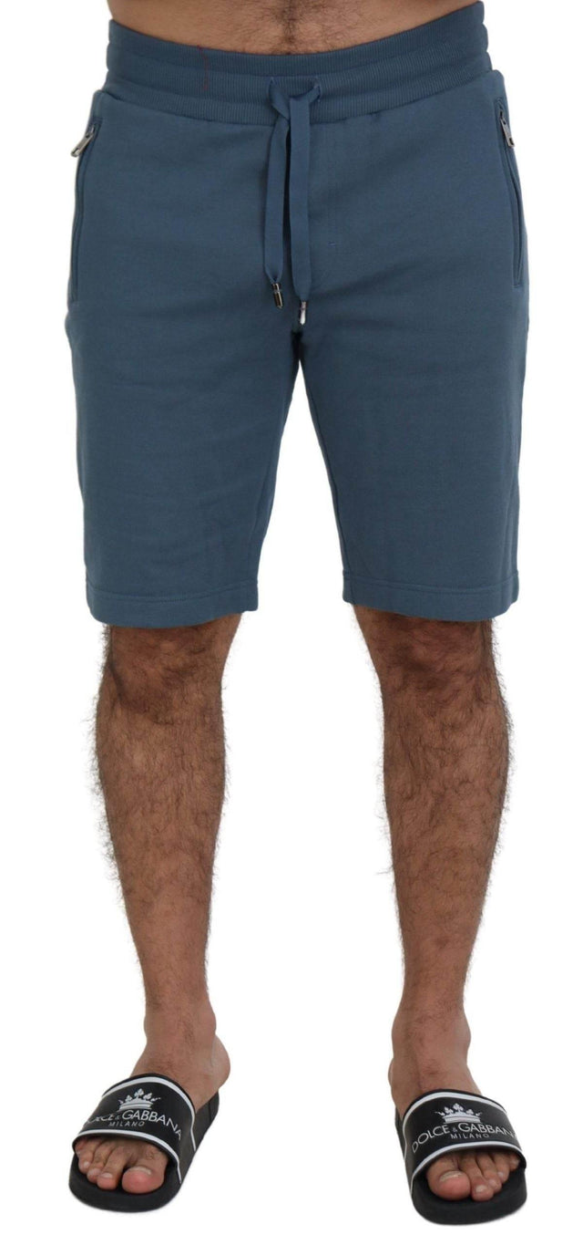 Dolce & Gabbana Blue Cotton Bermuda Casual Mens Shorts - Hilstor