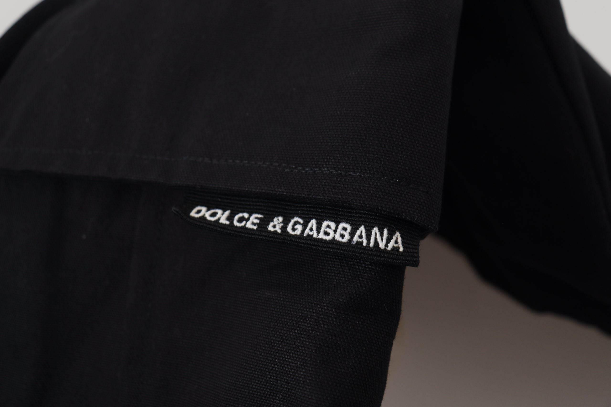 Dolce & Gabbana Black Cotton Bermuda Cargo Shorts - Hilstor
