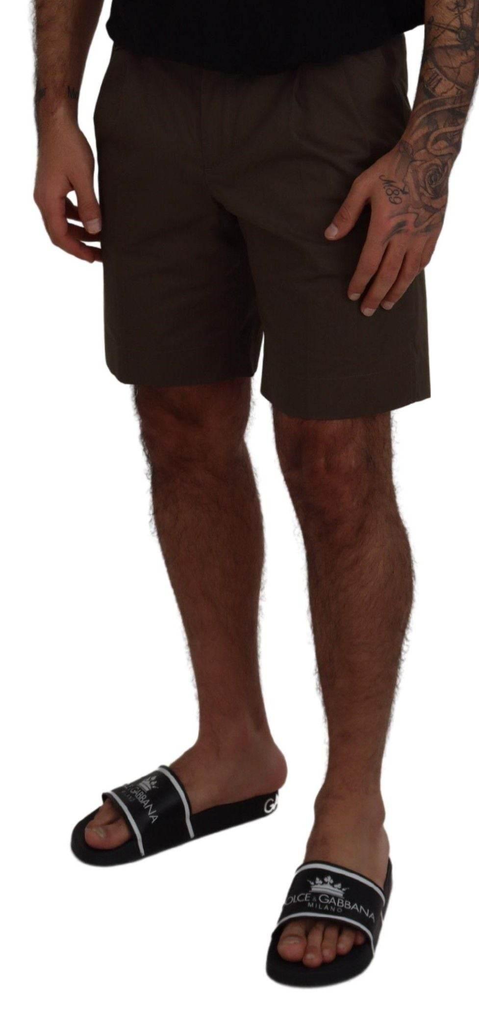 Dolce & Gabbana Green Chinos Cotton Casual Shorts - Hilstor
