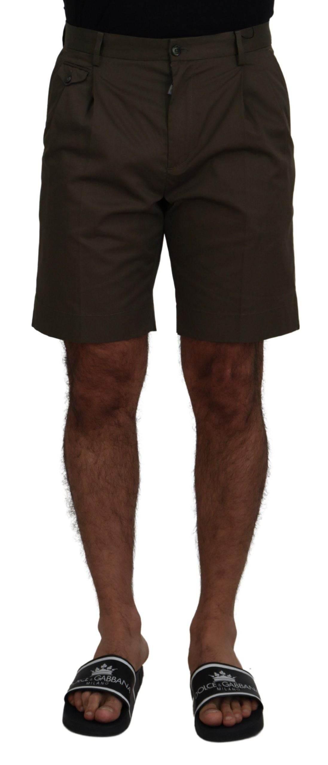 Dolce & Gabbana Green Chinos Cotton Casual Shorts - Hilstor