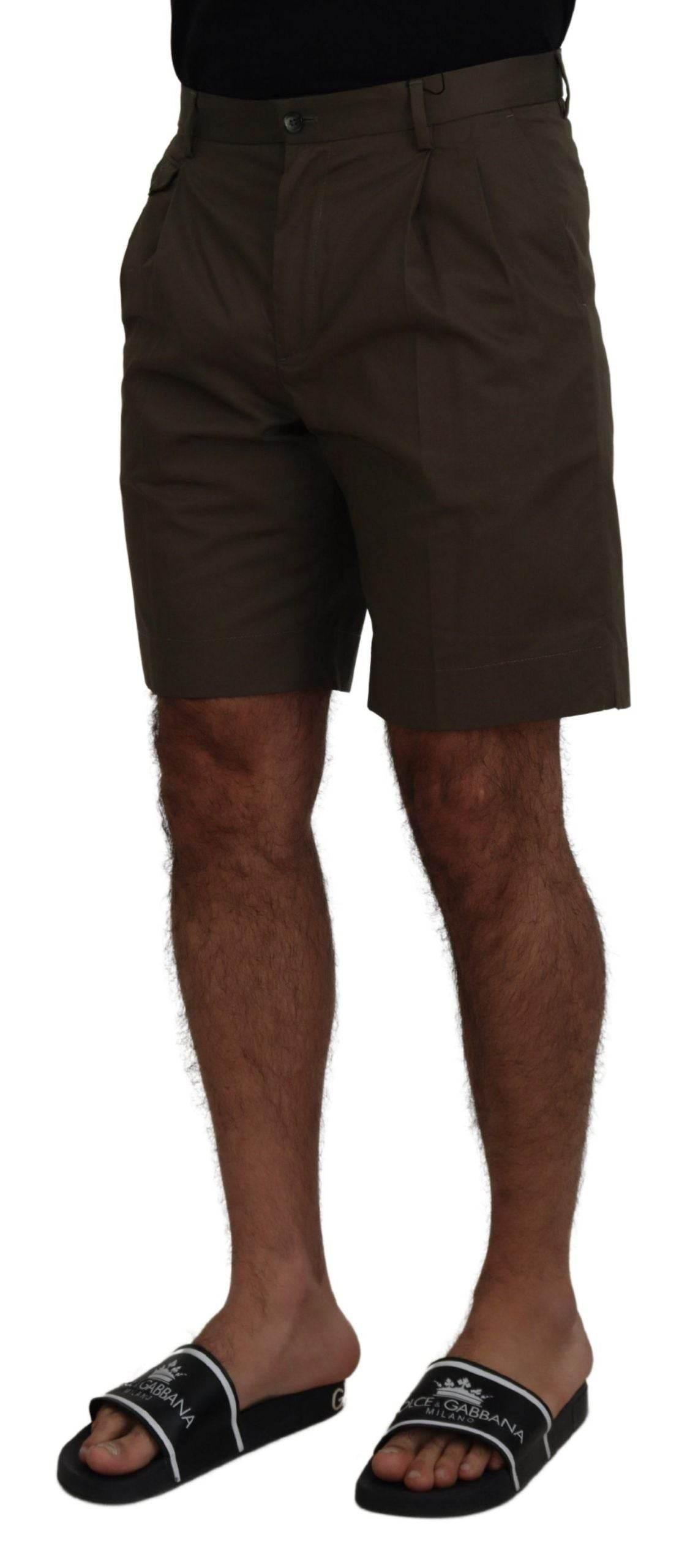 Dolce & Gabbana Green Chinos Cotton Casual Shorts - Hilstor