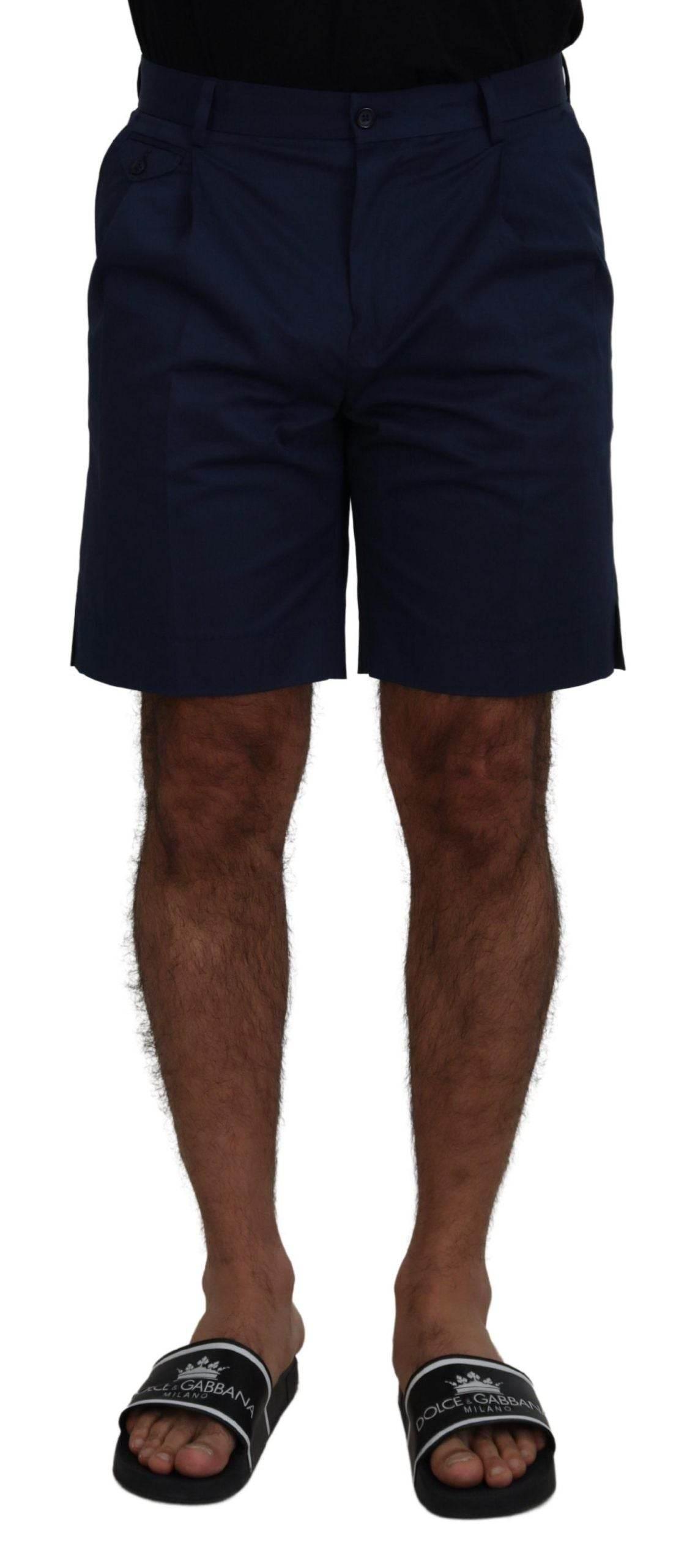 Dolce & Gabbana Blue Chinos Cotton Stretch Casual Shorts - Hilstor