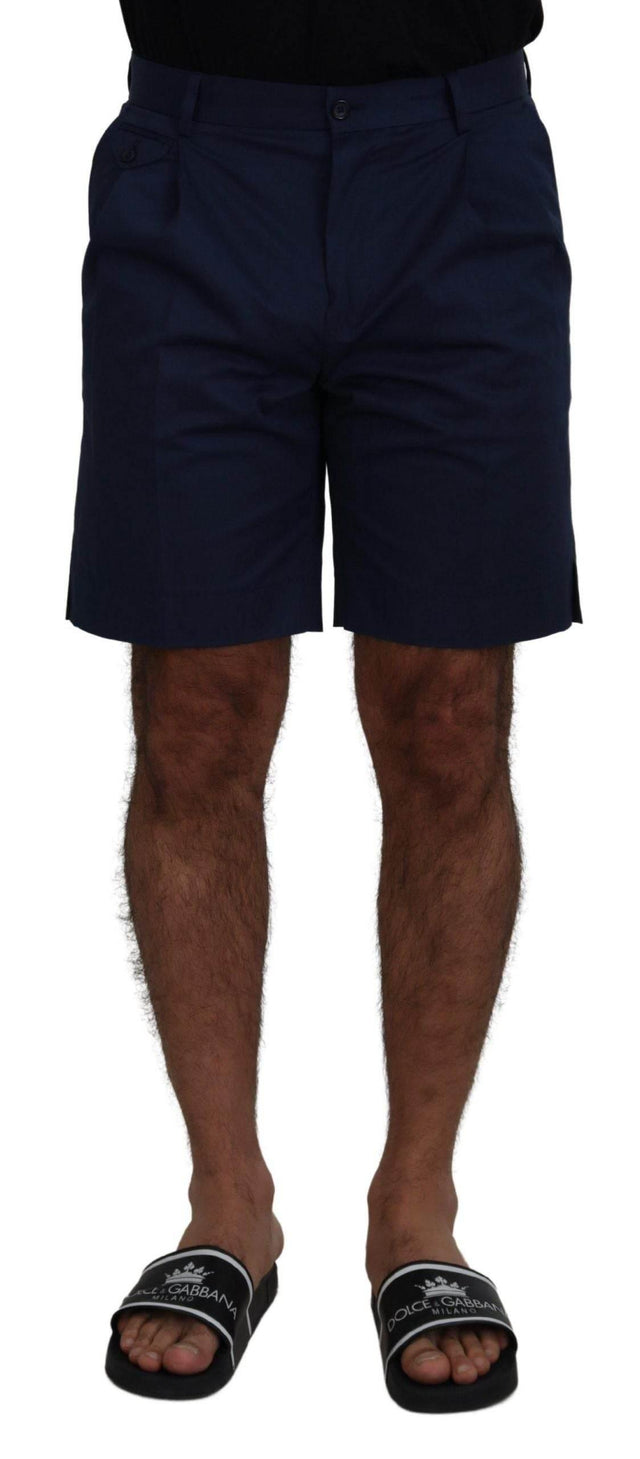 Dolce & Gabbana Blue Chinos Cotton Stretch Casual Shorts - Hilstor