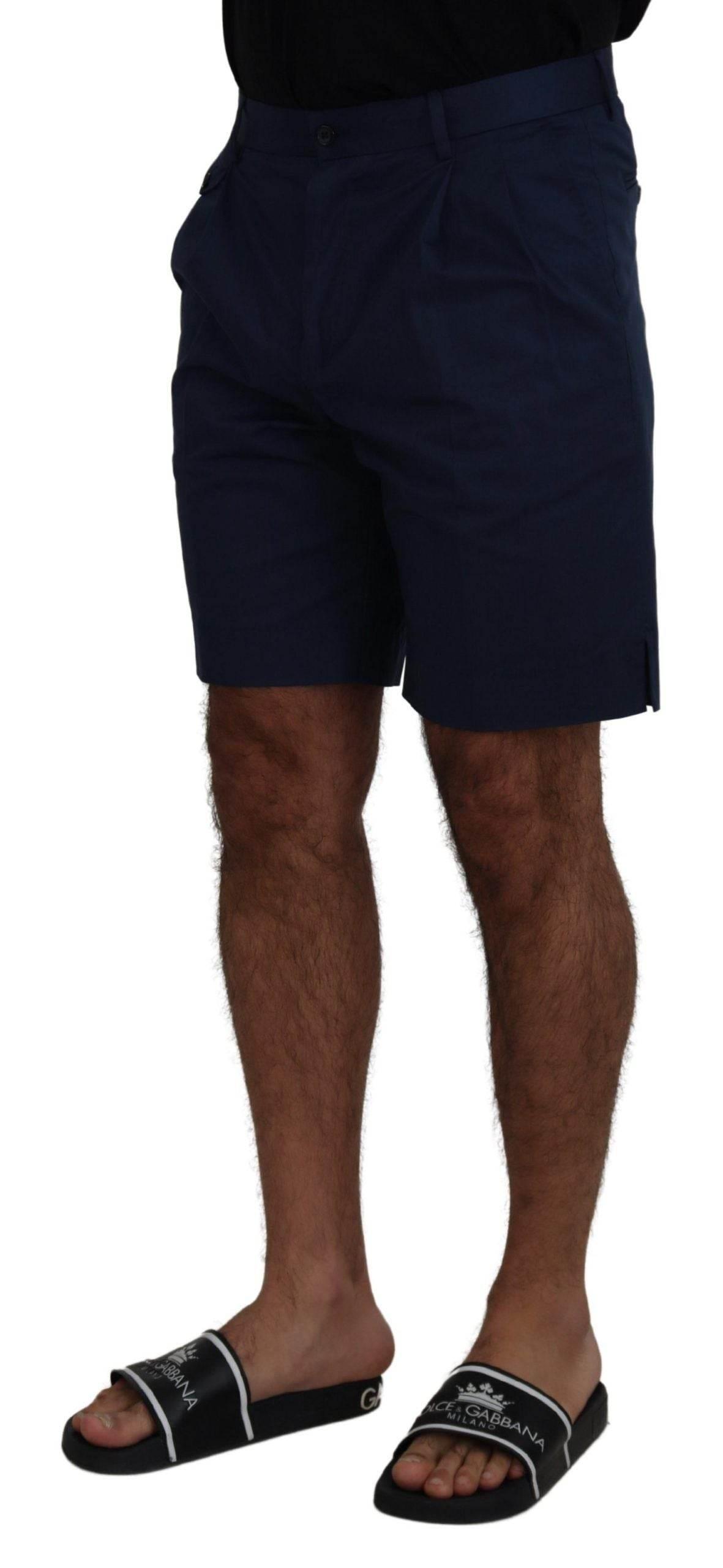 Dolce & Gabbana Blue Chinos Cotton Stretch Casual Shorts - Hilstor