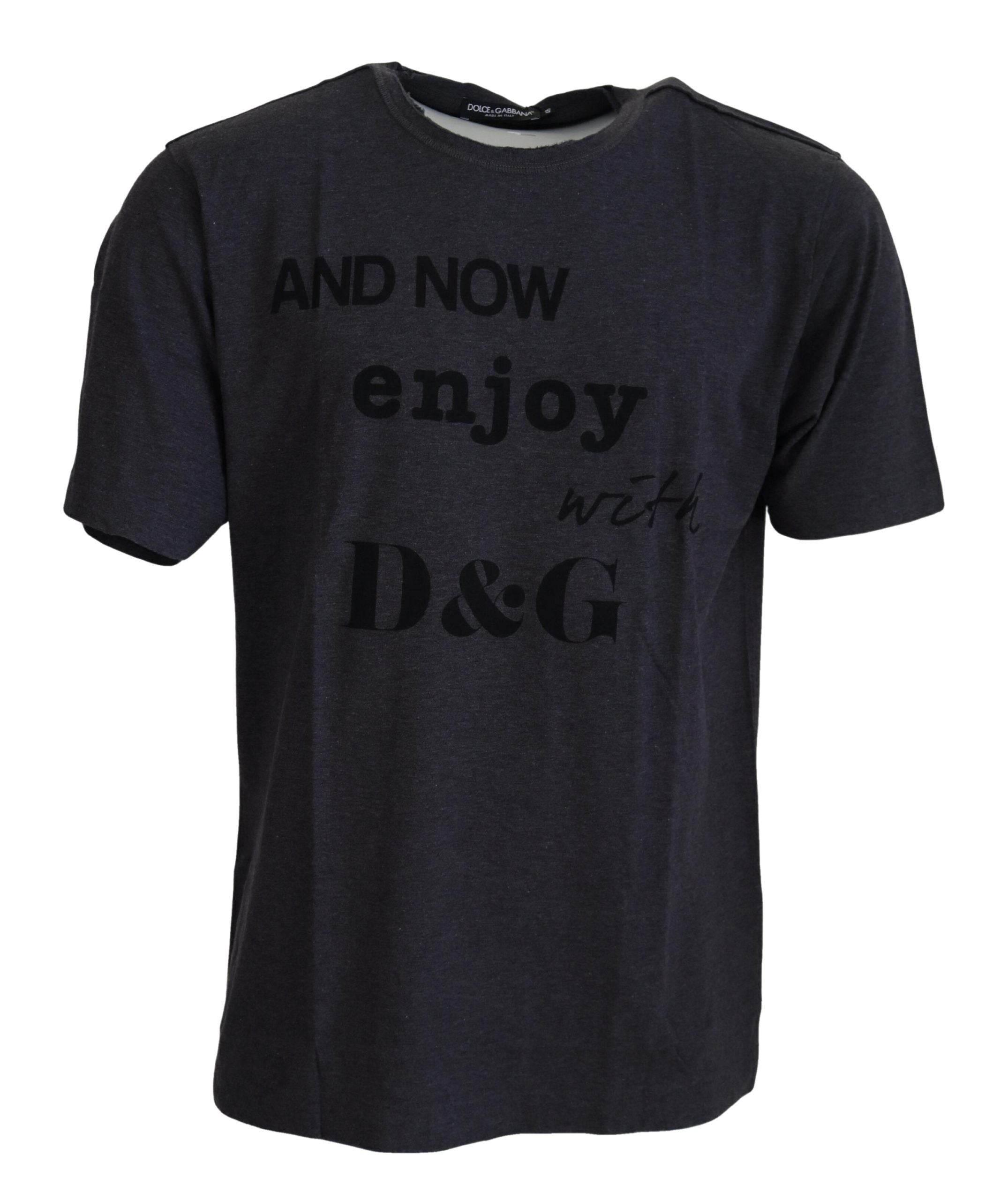 Dolce & Gabbana Gray Crewneck Cotton Short Sleeve T-shirt - Hilstor