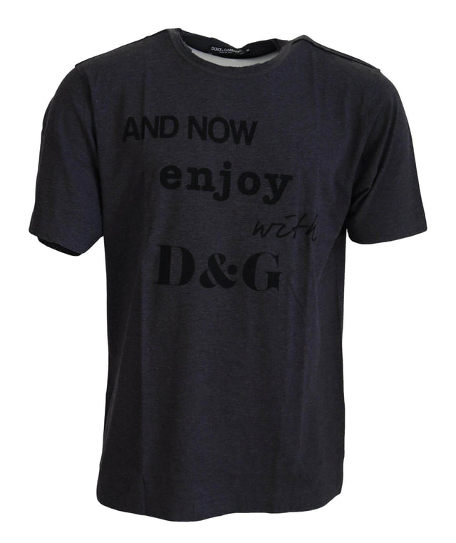 Dolce & Gabbana Gray Crewneck Cotton Short Sleeve T-shirt - Hilstor