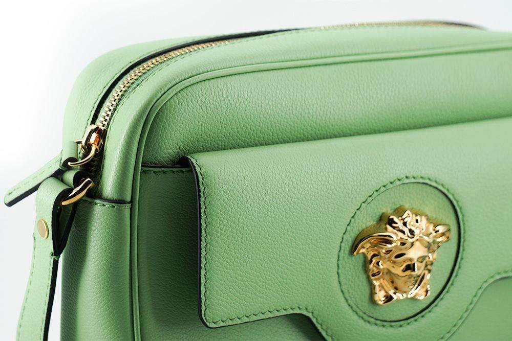 Versace Elegant Mint Green Leather Camera Case Bag - Hilstor